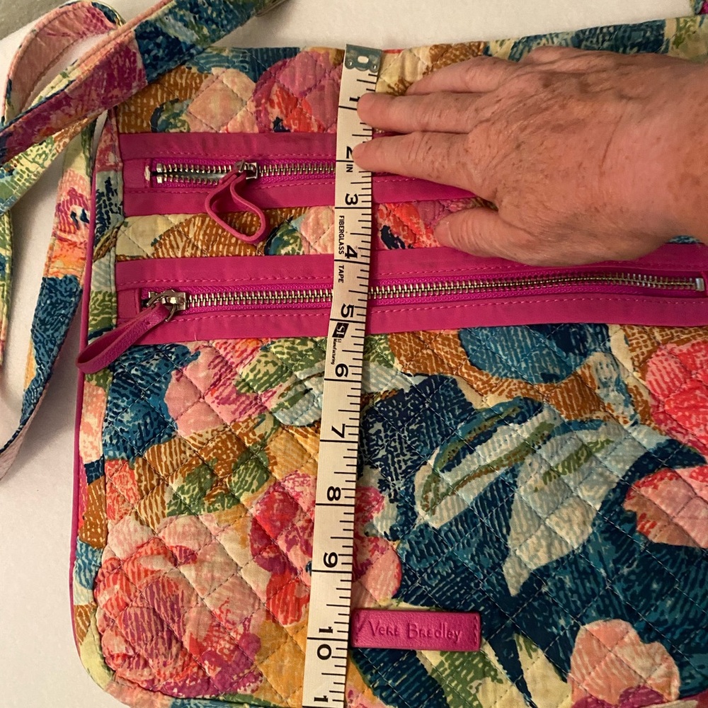 Vera Bradley Pink and Blue Crossbody Bag Vibrant Floral - Picture 6 of 10